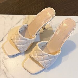 Streetwear Society Cream White Quilted Heels